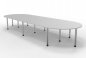 Preview: Konferenztisch 480x160 cm gerundet für 14 bis 16 Personen Weiss