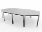 Preview: Konferenztisch 298x160cm 4teilig Beine Chorm Tischplatten Lichtgrau