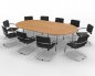 Preview: Konferenztisch K28 280x160cm mit 10 Stühlen Tischplatten Buche