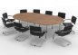 Preview: Konferenztisch K28 280x160cm mit 10 Stühlen Tischplatten Nussbaum