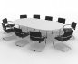 Preview: Konferenztisch K28 280x160cm mit 10 Stühlen Tischplatten Weiss