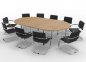 Preview: Konferenztisch K28 280x160cm mit 10 Stühlen Tischplatten Eiche
