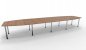 Preview: Konferenztisch Multi 520x130 cm Nussbaum-Chrom