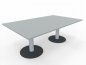 Preview: Konferenztisch TEN 200 x 120 cm mit Säulenfüßen Lichtgrau