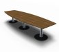 Preview: Konferenztisch Mega 360 cm Bootsform Nussbaum