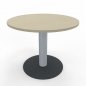Preview: Konferenztisch Mega rund 90 cm mit Säulenfuß Tischplatte Ahorn
