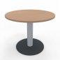 Preview: Konferenztisch Mega rund 90 cm mit Säulenfuß Tischplatte Buche