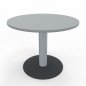 Preview: Konferenztisch Mega rund 90 cm mit Säulenfuß Tischplatte Lichtgrau
