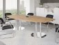 Preview: Konferenztisch Multi 280x130 cm Tellerfüße verchromt Asteiche