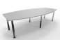 Preview: Konferenztisch Multi 280x130cm Lichtgrau-Chrom
