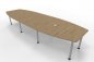 Preview: Konferenztisch Multi 400x130 cm Asteiche-Silber