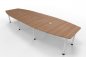 Preview: Konferenztisch Multi 400x130 cm Nussbaum-Weiß
