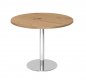 Preview: Konferenztisch rund 100 cm Asteiche-Chrom