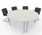 Preview: Konferenztisch TEN rund 180 cm 2teilig Dekor Weiß