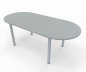 Preview: Konferenztisch TEN 200 x 90 cm oval Tischplatte Lichtgrau