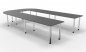 Preview: Konferenztisch U-Form 400 x 240 cm Grafit