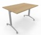 Preview: Klapptisch mit Rollcen 140 x 80 cm Gestellfarbe Silber Tischplatte Ahorn