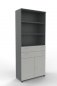 Preview: Modulschrank TEN 100 cm breit 6 Ordnerhöhen Onyxgrau-Weiß