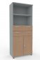 Preview: Modulschrank TEN 80 cm breit 5 Ordnerhöhen Lichtgrau Buche