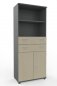 Preview: Modulschrank TEN 80 cm breit 5 Ordnerhöhen Onyx Ahorn