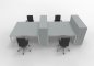 Preview: 4er Teamarbeitsplatz PM1 mit Hochcontainern Lichtgrau