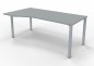Preview: PC-Schreibtisch 180 cm links Gestell silber Lichtgrau