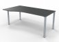 Preview: PC-Schreibtisch 180 cm links Gestell silber Onyxgrau