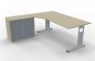 Preview: PC-Schreibtisch links mit Rollladenschrank Ahorn