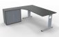 Preview: PC-Schreibtisch links mit Rollladenschrank Onyxgrau