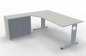 Preview: PC-Schreibtisch links mit Rollladenschrank Weiss