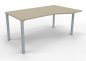 Preview: PC-Schreibtisch 160 cm rechts Gestell silber Ahorn
