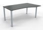 Preview: PC-Schreibtisch 160 cm rechts Gestell silber Onyxgrau