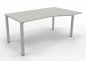 Preview: PC-Schreibtisch 160 cm rechts Gestell silber Weiss
