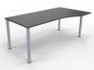 Preview: PC-Schreibtisch 180 cm rechts Gestell silber Onyxgrau