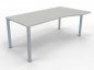 Preview: PC-Schreibtisch 180 cm rechts Gestell silber Weiss
