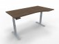 Preview: PC-Schreibtisch GP11 rechte Seite 100 cm tief Tischplatte Nussbaum Gestell Silber