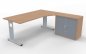 Preview: PC-Schreibtisch rechts mit Rollladenschrank Buche