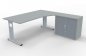Preview: PC-Schreibtisch rechts mit Rollladenschrank Lichtgrau