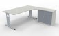 Preview: PC-Schreibtisch rechts mit Rollladenschrank Weiss