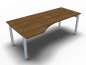 Preview: PC-Schreibtisch ONE 200 cm links Nussbaum