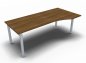 Preview: PC-Schreibtisch ONE 200 cm rechts Nussbaum