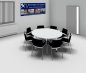 Preview: Konferenztisch weiß rund 160 cm mit Stühle