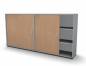 Preview: Raumteilerschrank Mega Stehtheke 240 cm Lichtgrau-Buche