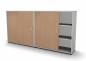 Preview: Raumteilerschrank Mega Stehtheke 240 cm Weiss-Buche