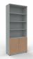 Preview: Regalschrank TEN 6 OH 100 cm breit Lichtgrau-Buche