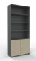 Preview: Regalschrank TEN 6 OH 100 cm breit Onyxgrau-Ahorn