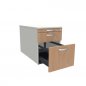 Preview: Rollcontainer Mega 800 mm tief mit Hängeregister Weiss-Buche