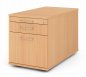 Preview: Rollcontainer Multi 80 cm tief mit Hängeregister Dekor Buche Bügelgriffe