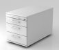 Preview: Rollcontainer Multi 80 cm tief mit 3 Schubladen Weiss