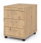 Preview: Rollcontainer Multi mit 3 Schubladen Dekor Asteiche Bügelgriffe